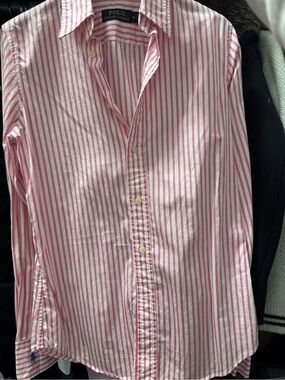 Polo by Ralph Lauren Pink White Stripe Button-Down Shirt